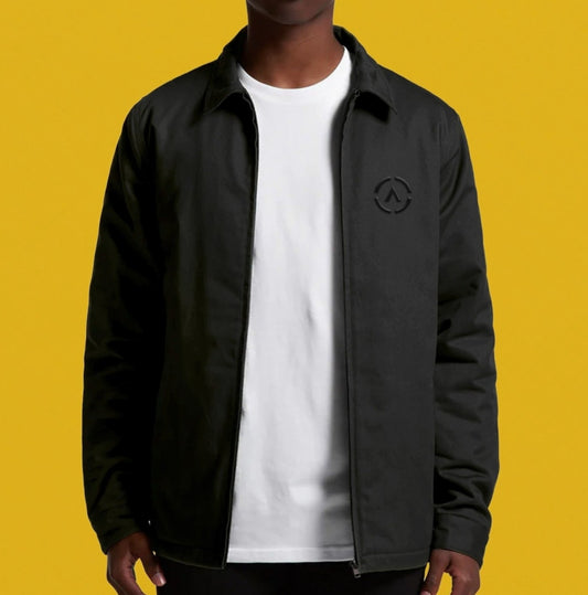 Mens Embroidered Jacket - Black