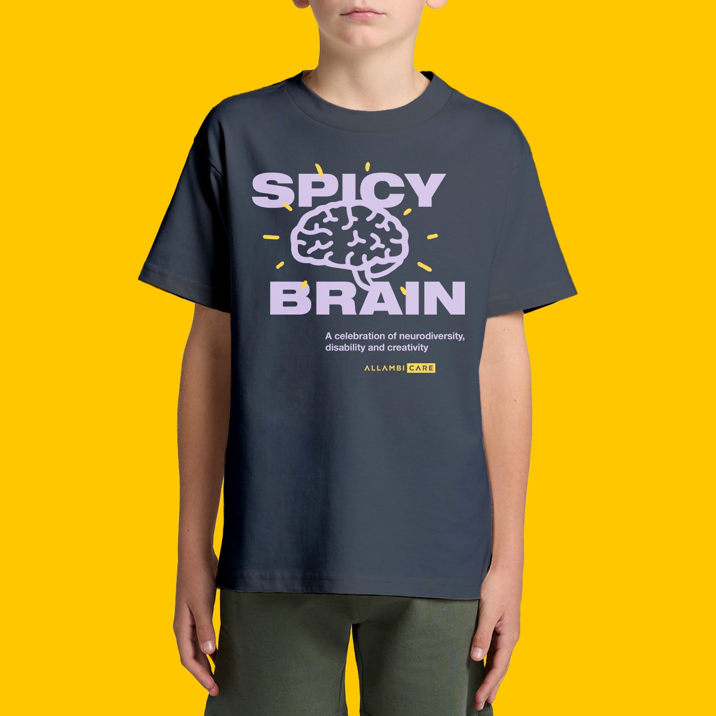 Kids Spicy Brain Tee - Petrol Blue