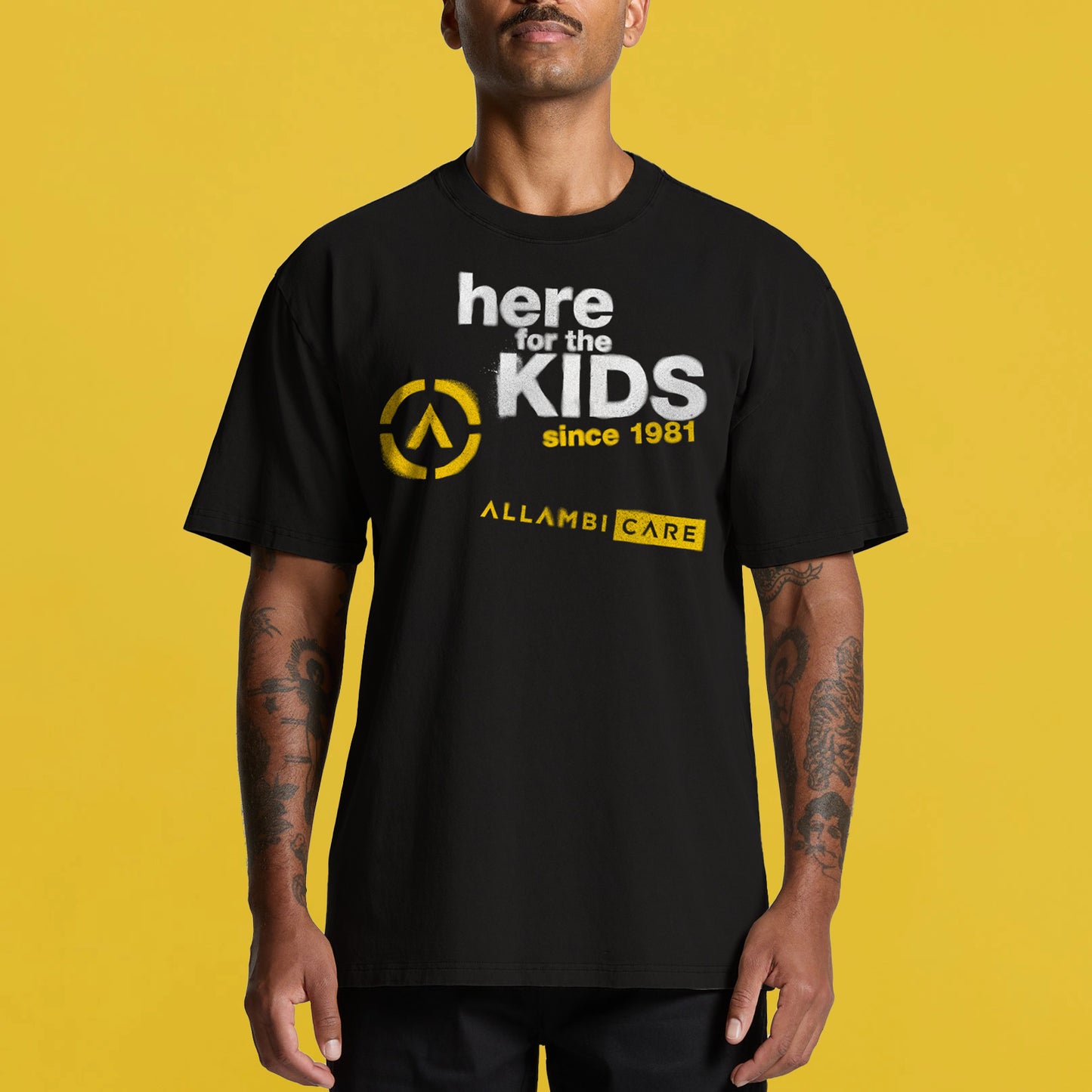 Unisex Here for the Kids Tee - Faded Black