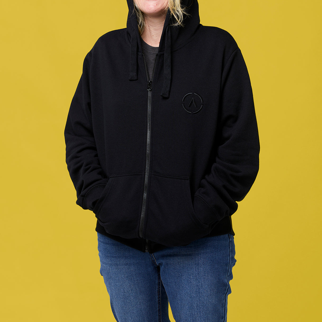 Unisex Zip-Up Hoodie - Black