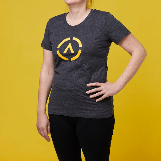 Womens Circle Logo Tee - Asphalt